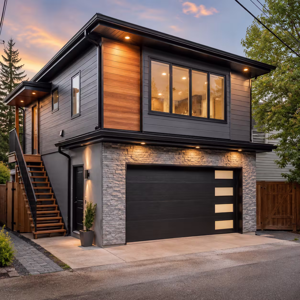 Modern laneway home built in Calgary.